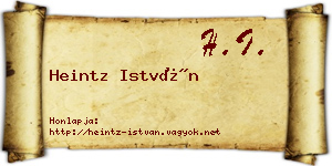 Heintz István névjegykártya