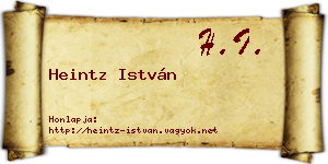 Heintz István névjegykártya